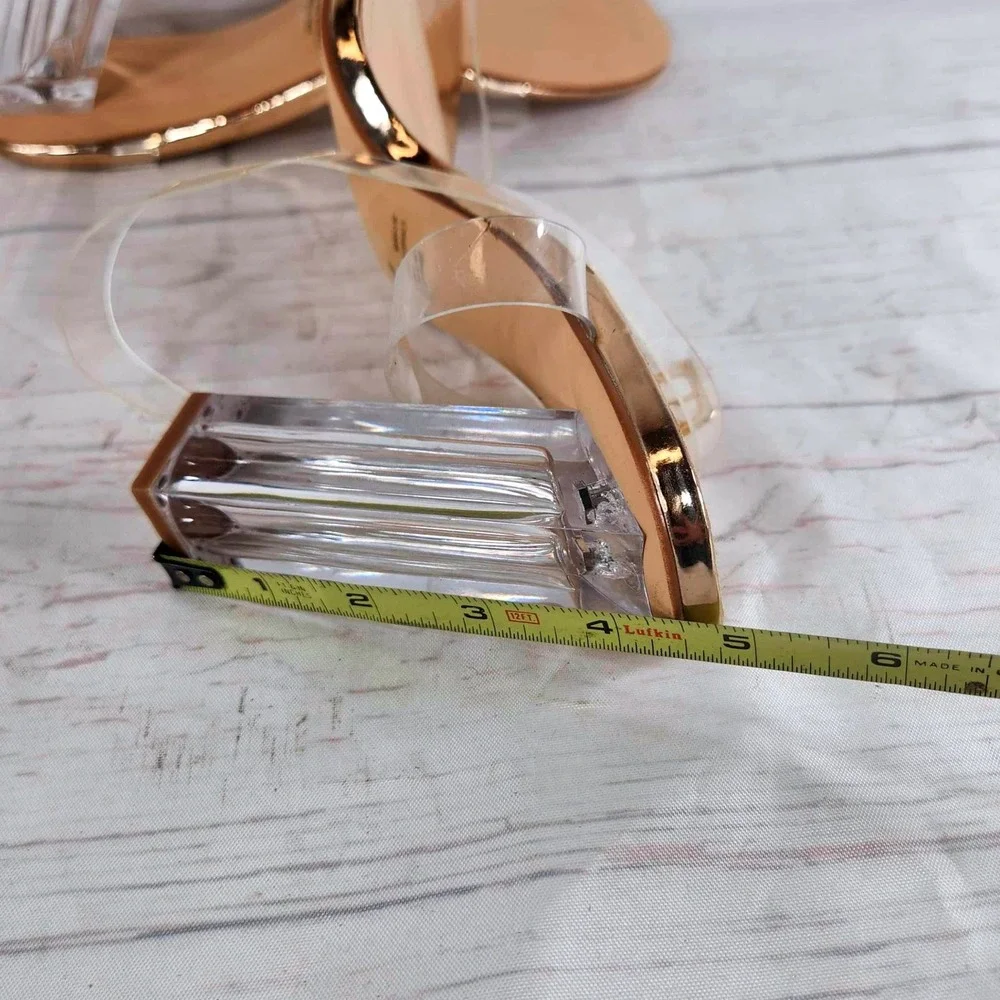 Cape Robbin Lucite Clear Strappy Block Chunky Heels - Women's Size 10M
